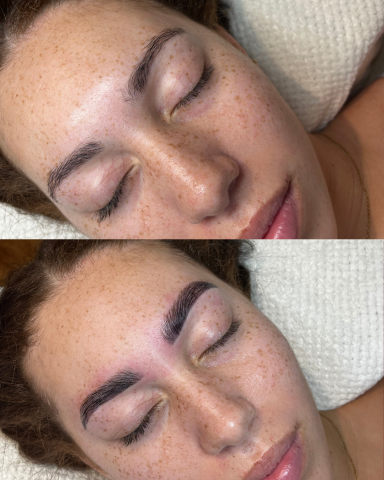 Bold brow lamination before and after