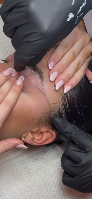 Brow threading treatment