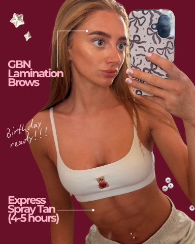 Spray tan & brow lamination